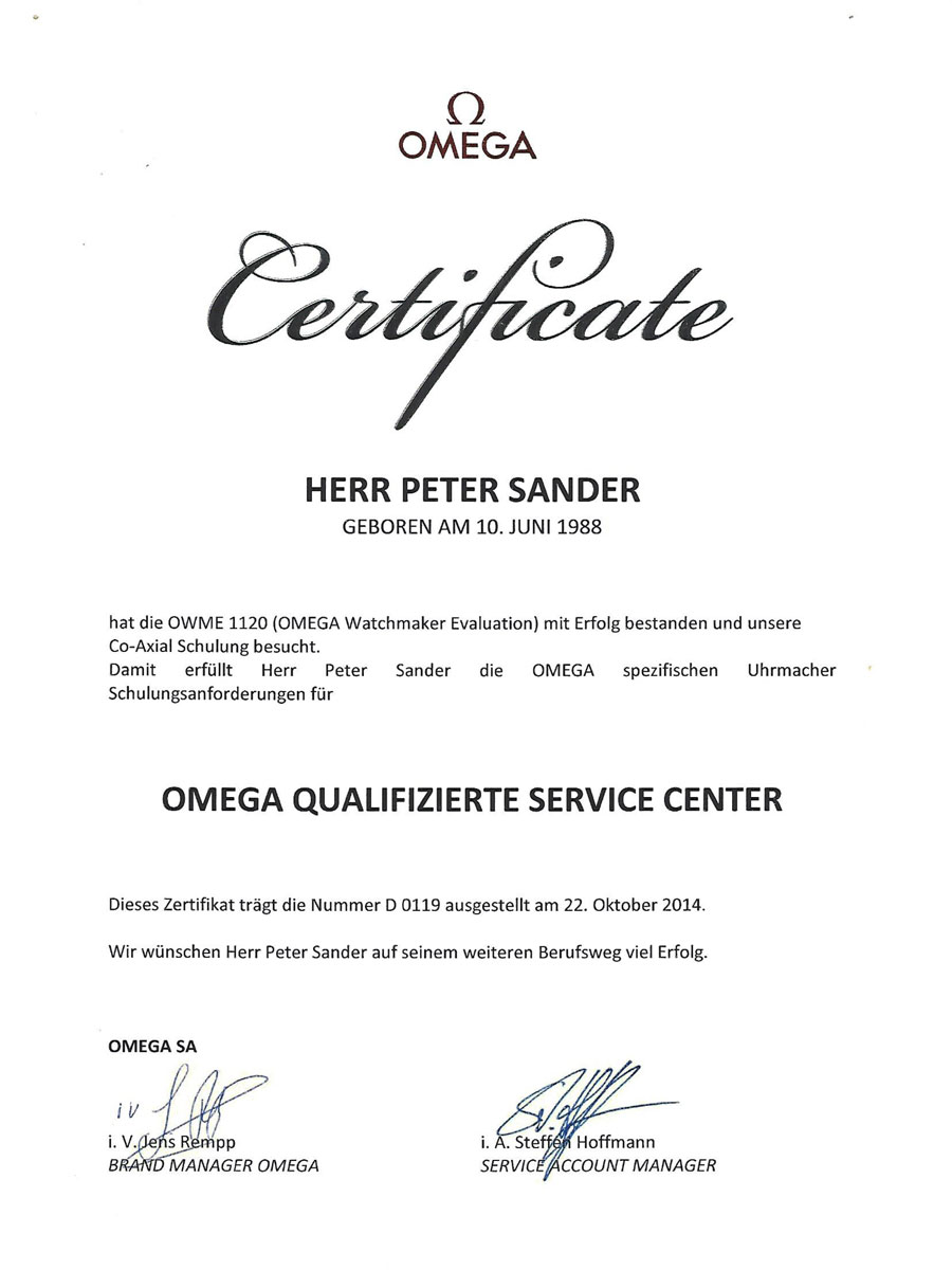 Zertifikate-Omega